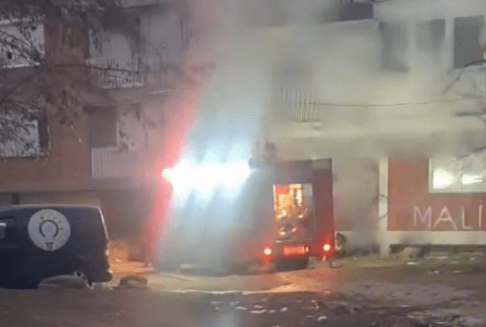 Fire Engulfs Residential Basement in Prizren, Firefighters on Scene ...